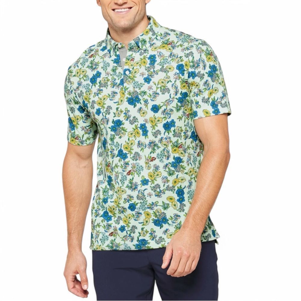Nike Golf Players Tour Floral Print Dri-fit Polo Men’s Small Preppy